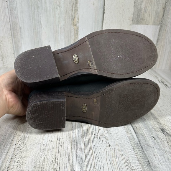 Lucky Brand Hirsi Black Leather Block Heel Ankle Bootie #1223 - Picture 2 of 13